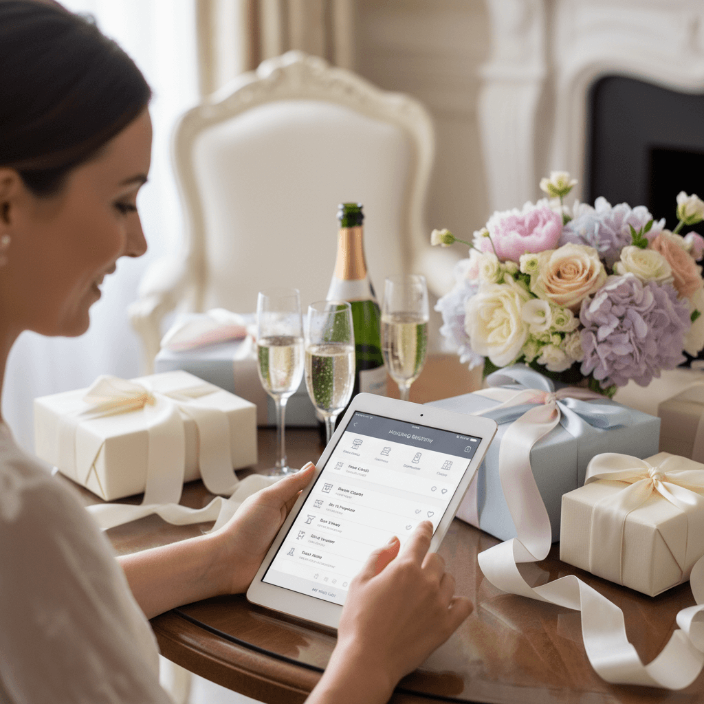 Wedding registry app with gift tracking, thank you management, and guest communication features