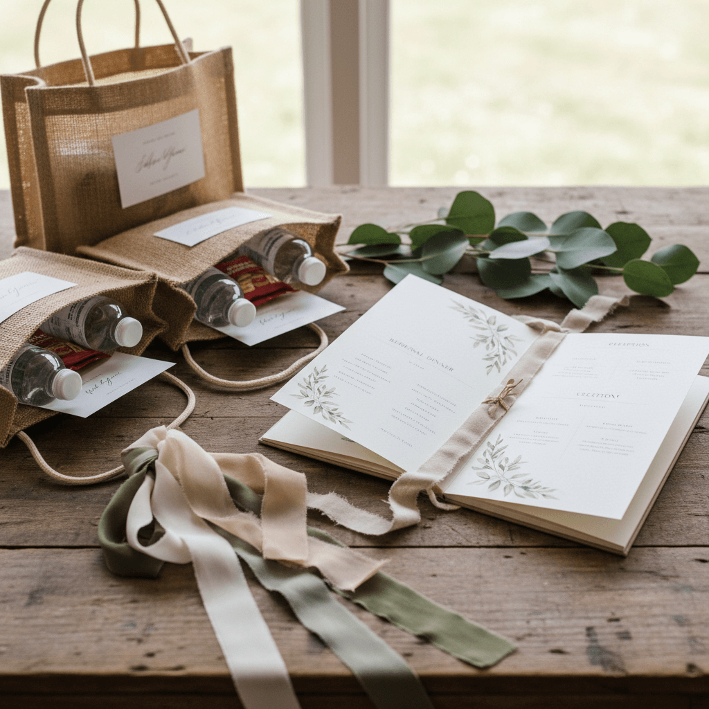 Wedding weekend itinerary covering multiple events, activities, and celebrations across several days
