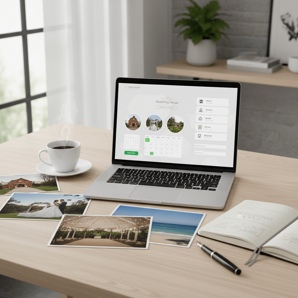 Digital wedding venue search platform with filters, comparison tools, and detailed venue information